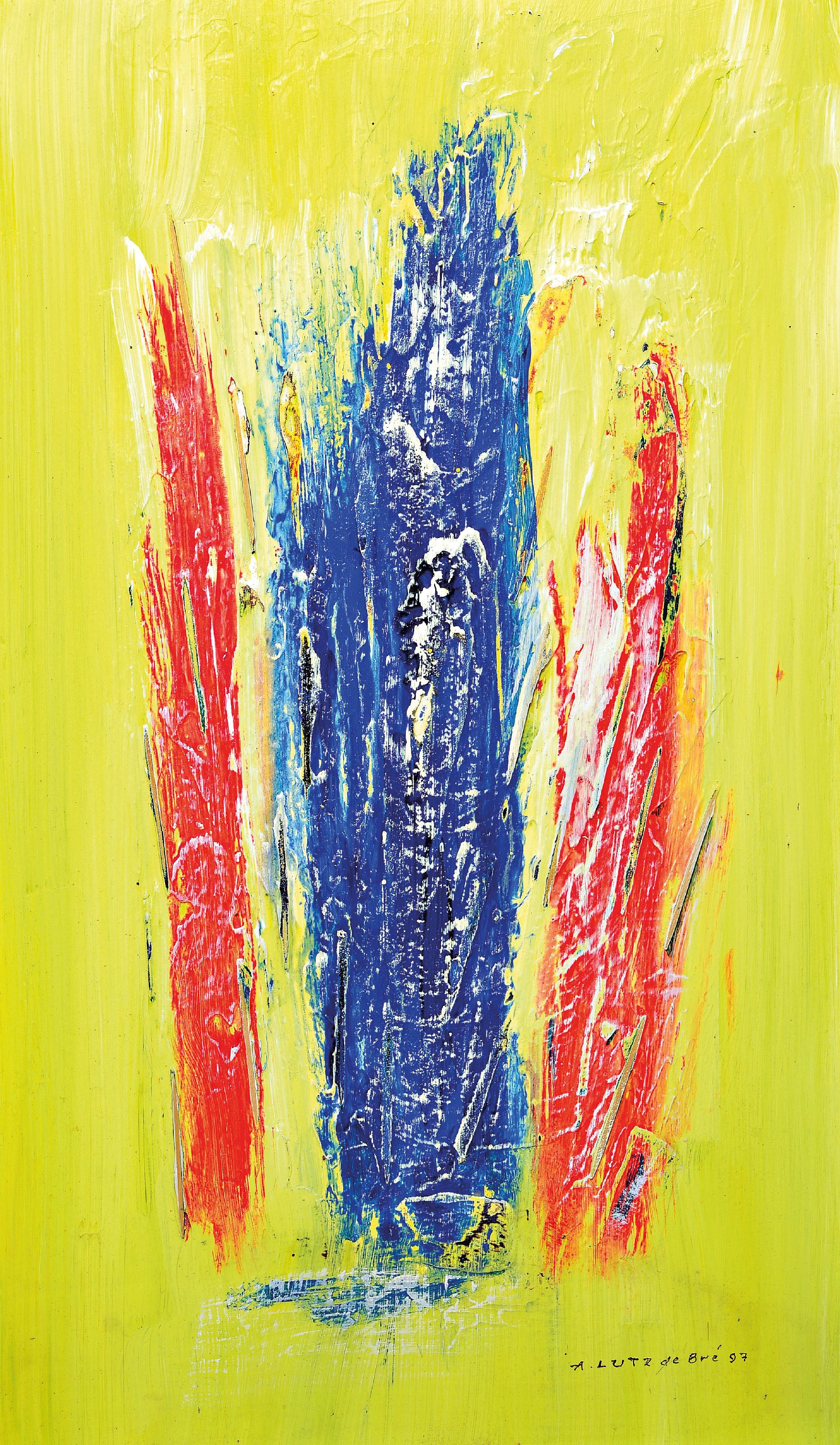 Detail a: Artur Lutz de Bré, 1908 Stuttgart-2001 Freiberg am Neckar, 2 Pendants in Öl/ Malkarton, beide sign. und dat. 97, je ca. 60x36cm, R. ca. 62x38cm