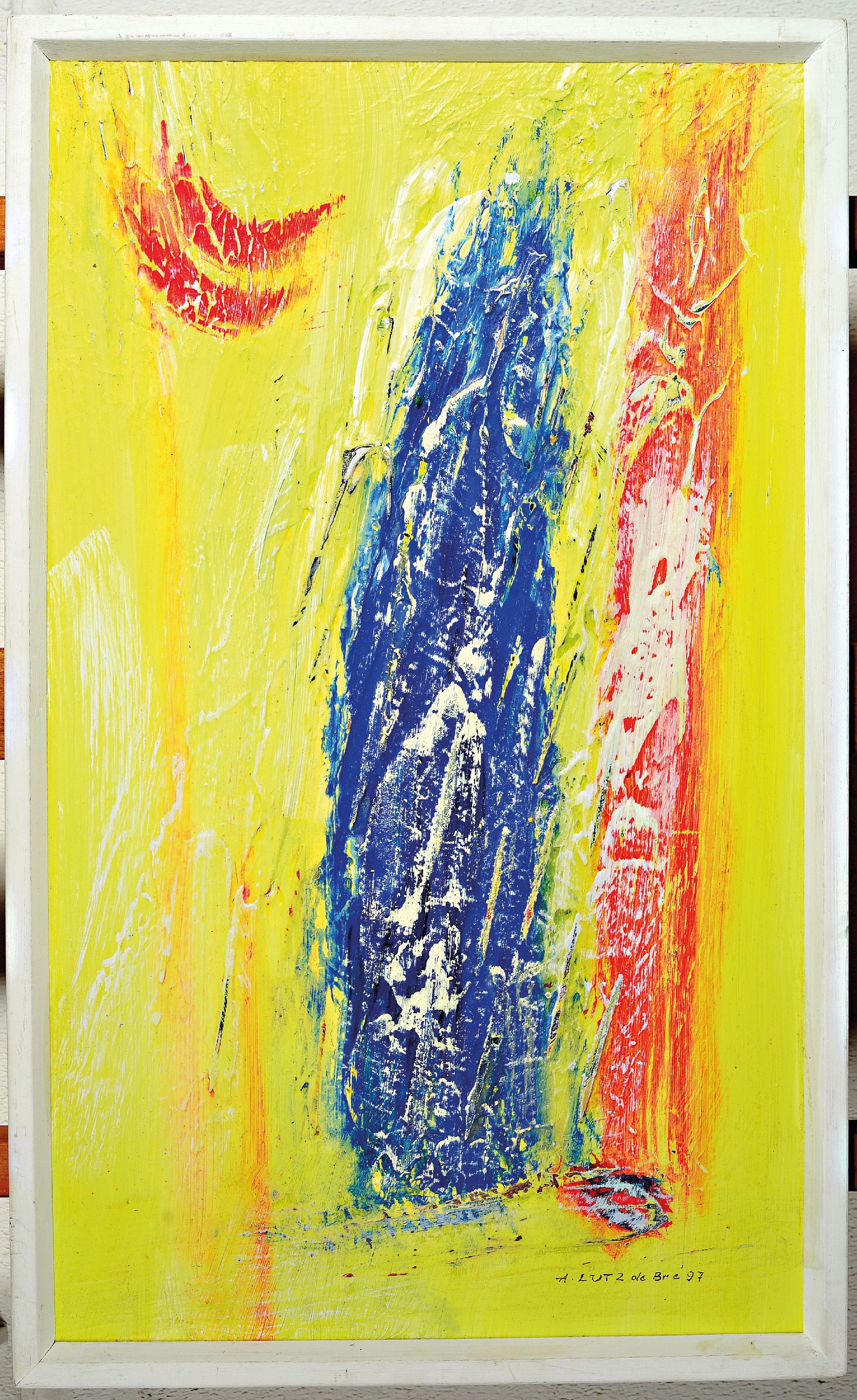 Detail k: Artur Lutz de Bré, 1908 Stuttgart-2001 Freiberg am Neckar, 2 Pendants in Öl/ Malkarton, beide sign. und dat. 97, je ca. 60x36cm, R. ca. 62x38cm