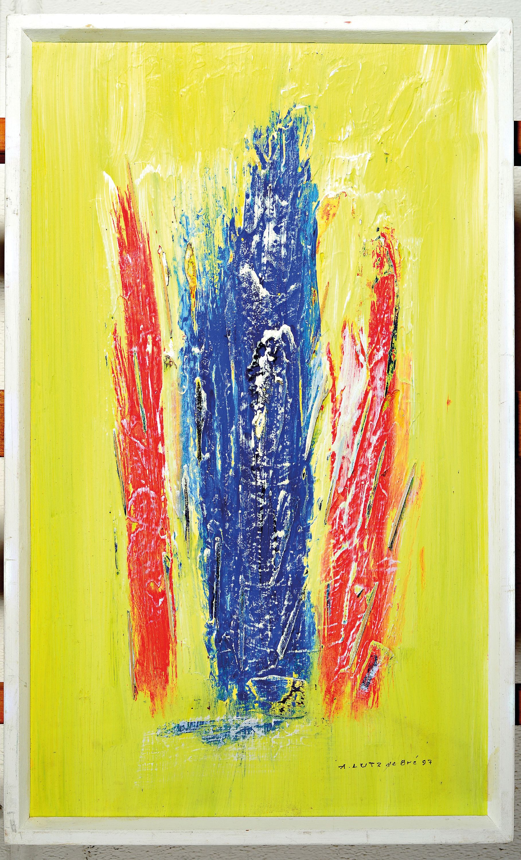 Detail l: Artur Lutz de Bré, 1908 Stuttgart-2001 Freiberg am Neckar, 2 Pendants in Öl/ Malkarton, beide sign. und dat. 97, je ca. 60x36cm, R. ca. 62x38cm