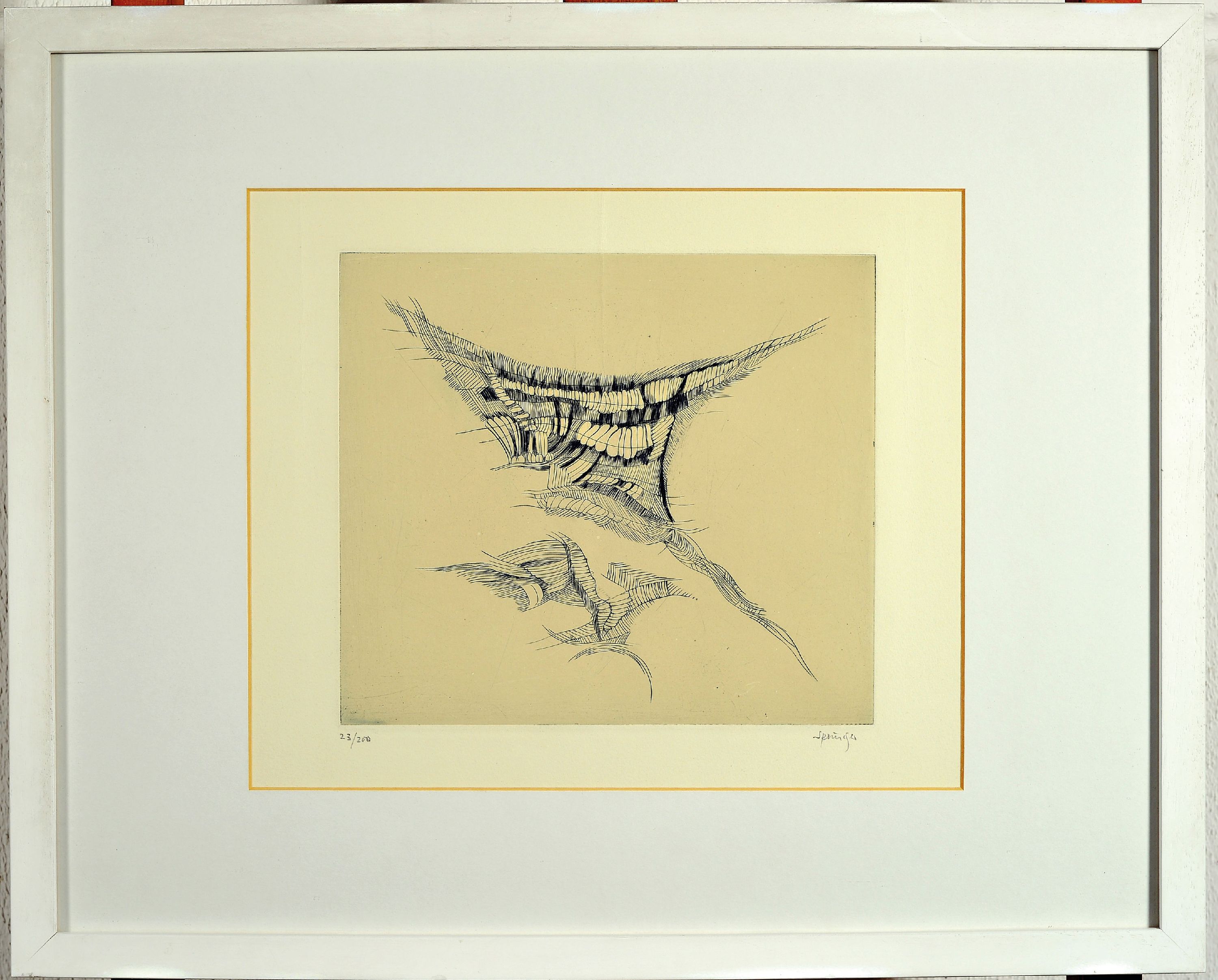 Detail l: Ferdinand Springer, 1907 Berlin-1998 Grasse/ Frankreich, 3 Radierungen: Sonatine, sign., num. 120/120, ca. 29x23cm, PP, u.Gl., R. ca. 57x47cm; 2x ...
