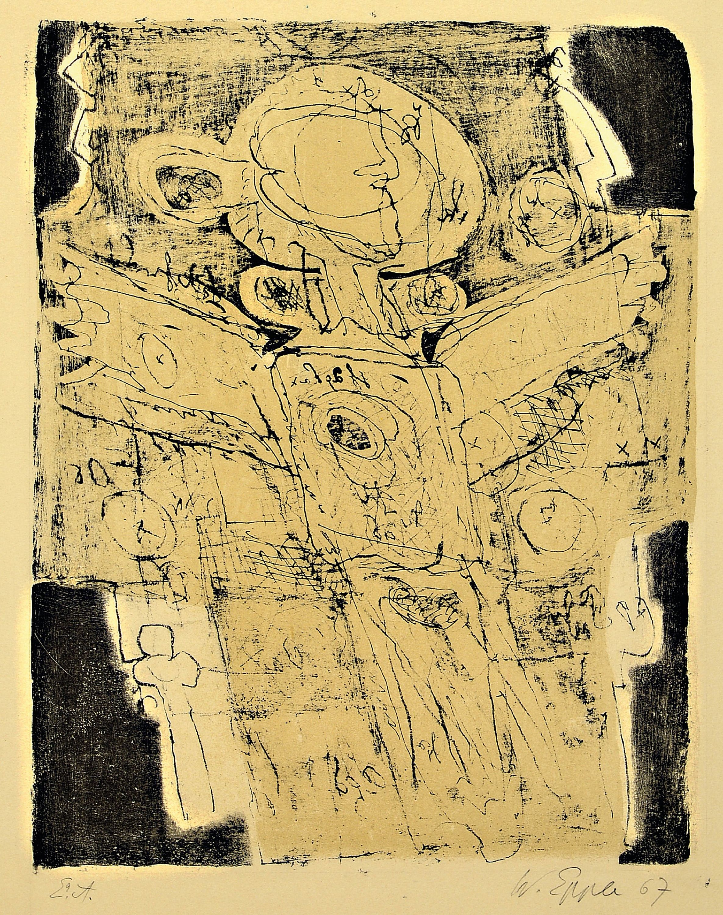 Image 26977624 - Waldemar Epple, 1919-1985 Mannheim, Abstrakte Komposition, Farbradierung, sign. und dat. ...