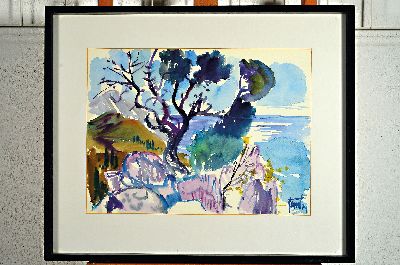 26977630k - Georg Günther Zeuner, 1923 Dresden-2011 Speyer, Südliche Küstenlandschaft, Aquarell ...