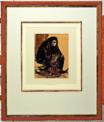 26977637k - Hanna Nagel, 1907-1975 Heidelberg, Die blinde Fischverkäuferin, lavierte ...