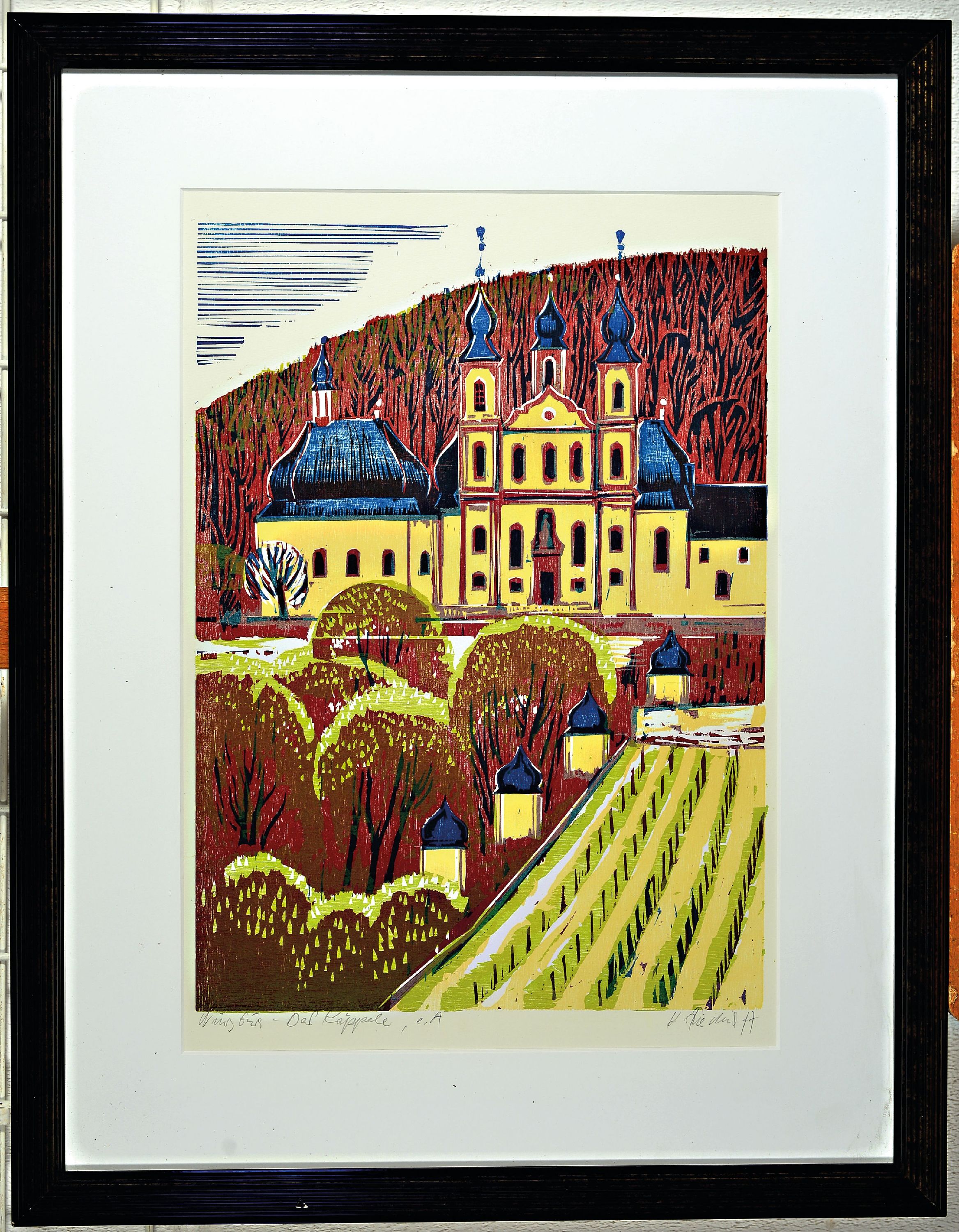 Detail k: Heinz Friedrich, 1924-2018 Schwetzingen, 2 Farbholzschnitte: Christus in der Kelter, sign. und dat. 85, bez. e.a., ca. 52x37cm, PP, u.Gl., R. ca. ...