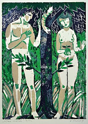 26977864b - Heinz Friedrich, 1924-2018 Schwetzingen, Bibelgeschichten, Mappe m. 6 Farbholzschnitten, ...