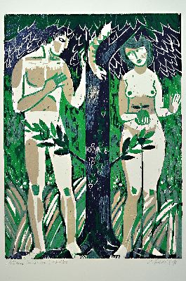 26977864m - Heinz Friedrich, 1924-2018 Schwetzingen, Bibelgeschichten, Mappe m. 6 Farbholzschnitten, ...