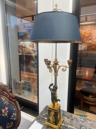 26978072g - Paar große Figurenleuchter, Frankreich, Second Empire, um 1860, Korpus Metall ...