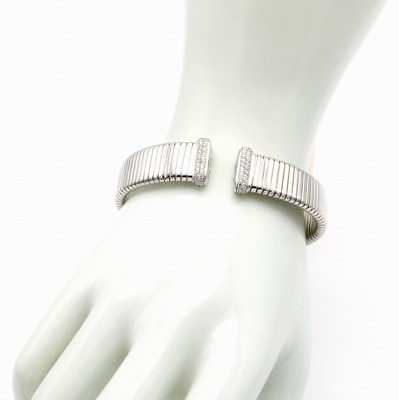 26978089a - Flexible Armspange mit Zirkonias, 925er Silber