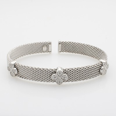 Image 26978100 - Armspange mit Zirkonias, 925er Silber, Zirkonias in Blütenform gefasst