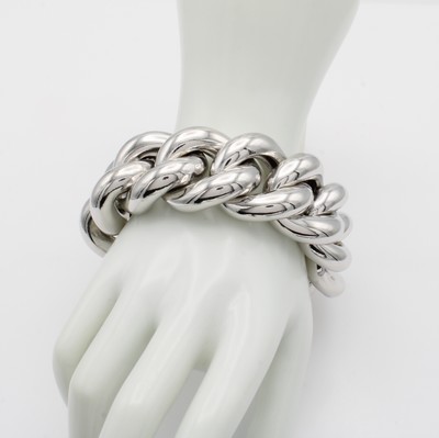 26978101a - Breites Rundpanzerarmband, 925er Silber, Federringschließe, L. ca. 24 cm, Gew. ca. ...