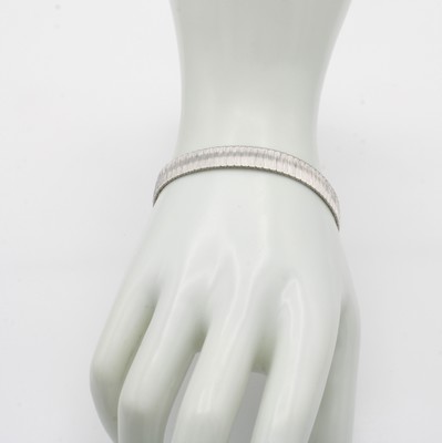 26978105a - Armband, 925er Silber, Karabinerschließe, schraffierte Oberfläche, L. ca. 19 ...
