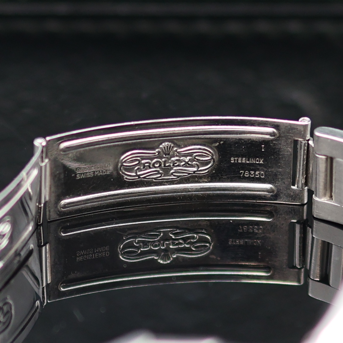 Detail d: ROLEX Herrenarmbanduhr Oyster Perpetual Air- King Date Precision Referenz 5700, Schweiz um 1977, Edelstahlgeh. inkl. Oysterband Ref. 78350 mit ...