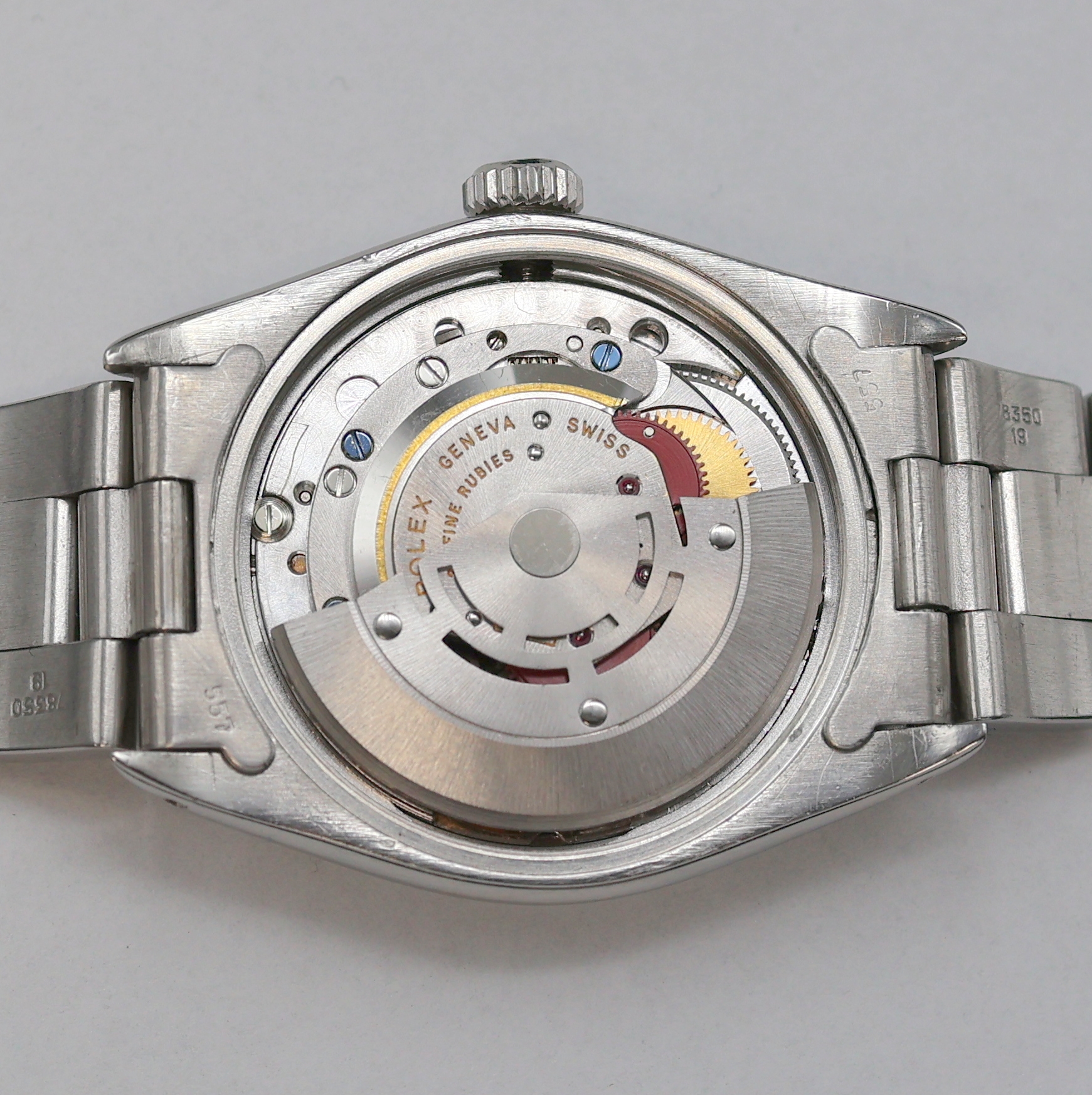 Detail g: ROLEX Herrenarmbanduhr Oyster Perpetual Air- King Date Precision Referenz 5700, Schweiz um 1977, Edelstahlgeh. inkl. Oysterband Ref. 78350 mit ...