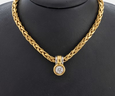 Image 26978643 - 18 kt Gold Brillant-Clipanhänger, GG/WG 750/000, Brillant ca. 1.10 ct ...