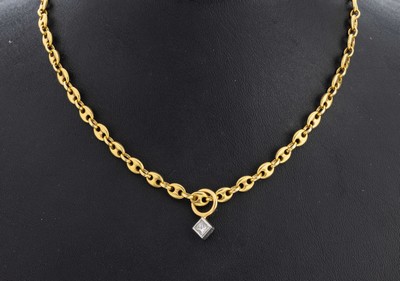 Image 26978690 - 18 kt Gold Diamant-Anhänger, GG/WG 750/000,1 Princess Cut ca. 0.20 ct ...