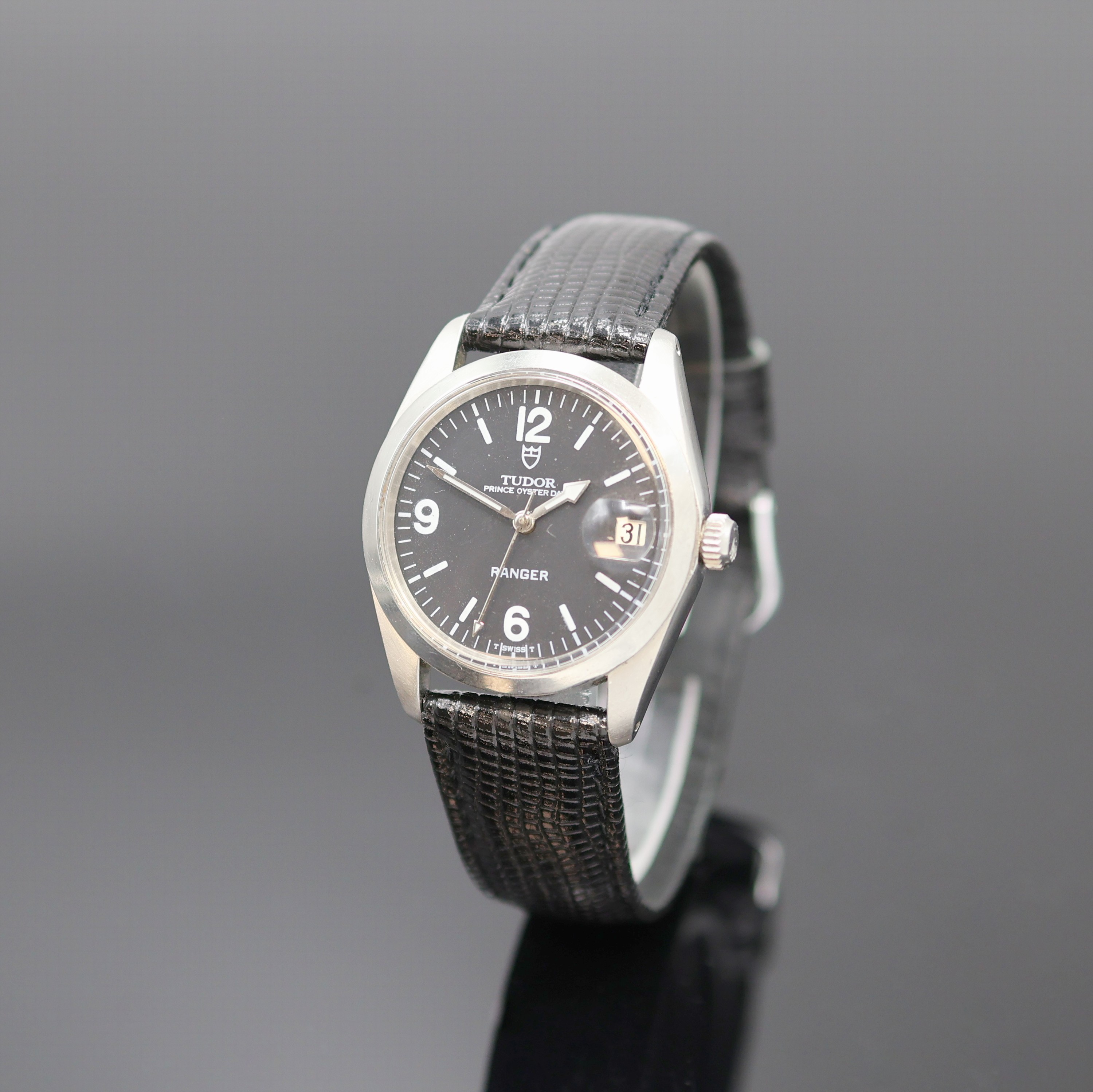 TUDOR Herrenarmbanduhr Prince Oysterdate Referenz 19510, Automatik, Schweiz um 1980, Edelstahlgeh., Rolex Boden und Krone verschr., Zifferblatt bez. ...
