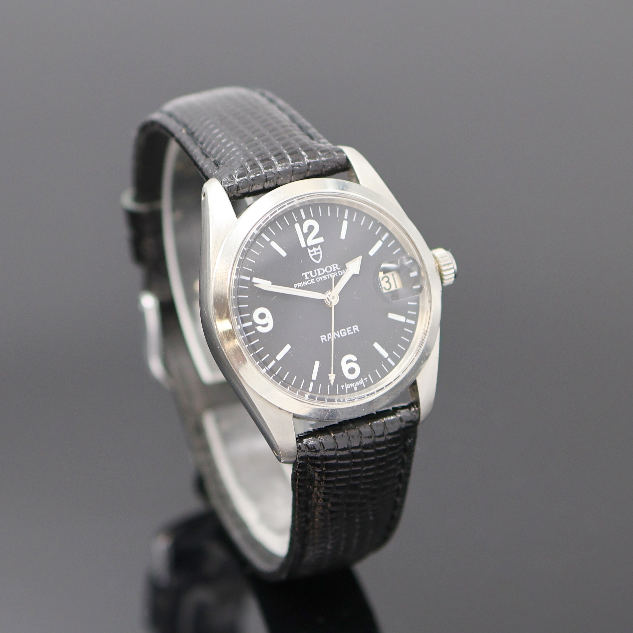 Detail b: TUDOR Herrenarmbanduhr Prince Oysterdate Referenz 19510, Automatik, Schweiz um 1980, Edelstahlgeh., Rolex Boden und Krone verschr., Zifferblatt bez. ...