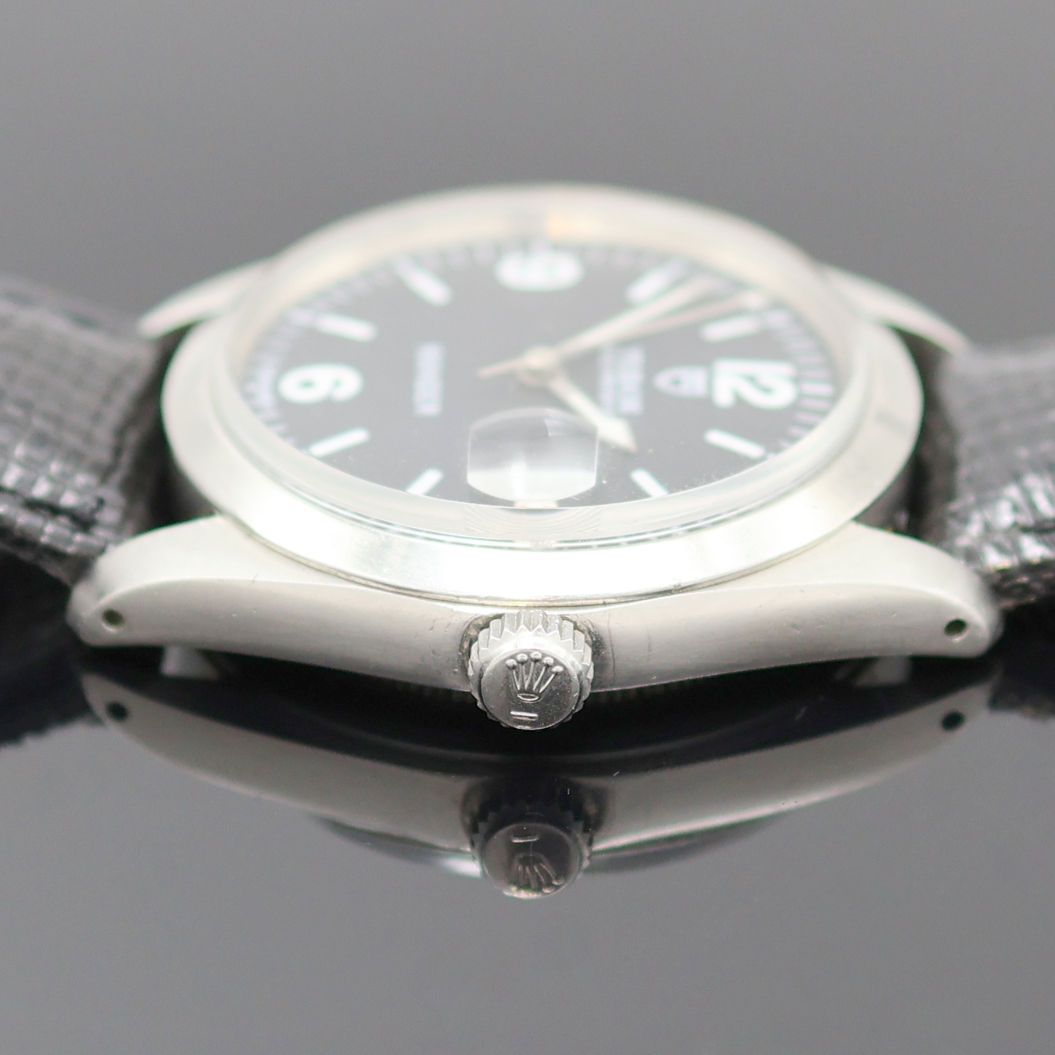 Detail d: TUDOR Herrenarmbanduhr Prince Oysterdate Referenz 19510, Automatik, Schweiz um 1980, Edelstahlgeh., Rolex Boden und Krone verschr., Zifferblatt bez. ...