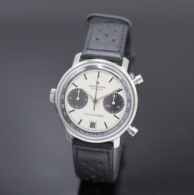 Image 26978702 - HAMILTON Chrono-Matic Armbandchronograph in Stahl, Schweiz um 1970, Automatik, Boden ...