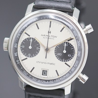 26978702a - HAMILTON Chrono-Matic Armbandchronograph in Stahl, Schweiz um 1970, Automatik, Boden ...