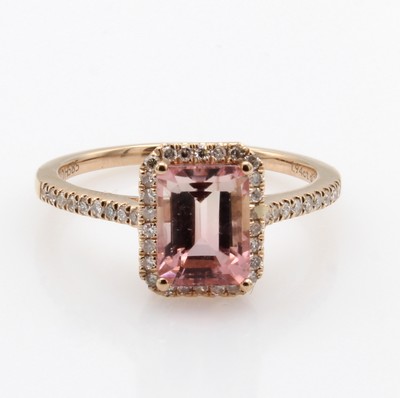 Image Ring mit Brillanten und Turmalin, RoséG 585/000, 44 Brill. zus. ca. 0.24 ct ...