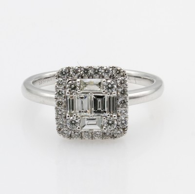 Image Ring mit Diamanten und Brillanten, WG 585/ 000, Diam. u. Brill. zus. ca. 0.69 ct feines ...