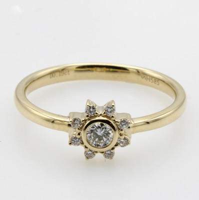 Image Ring mit Brillanten, GG 585/000, Brill. zus.ca. 0.19 ct feines Weiß/vs, RW ca. 55 ...