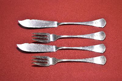 Image 26979463 - Fischbesteck für 12 Personen, deutsch, um 1900, 800er Silber, 12 Messer und 12 ...