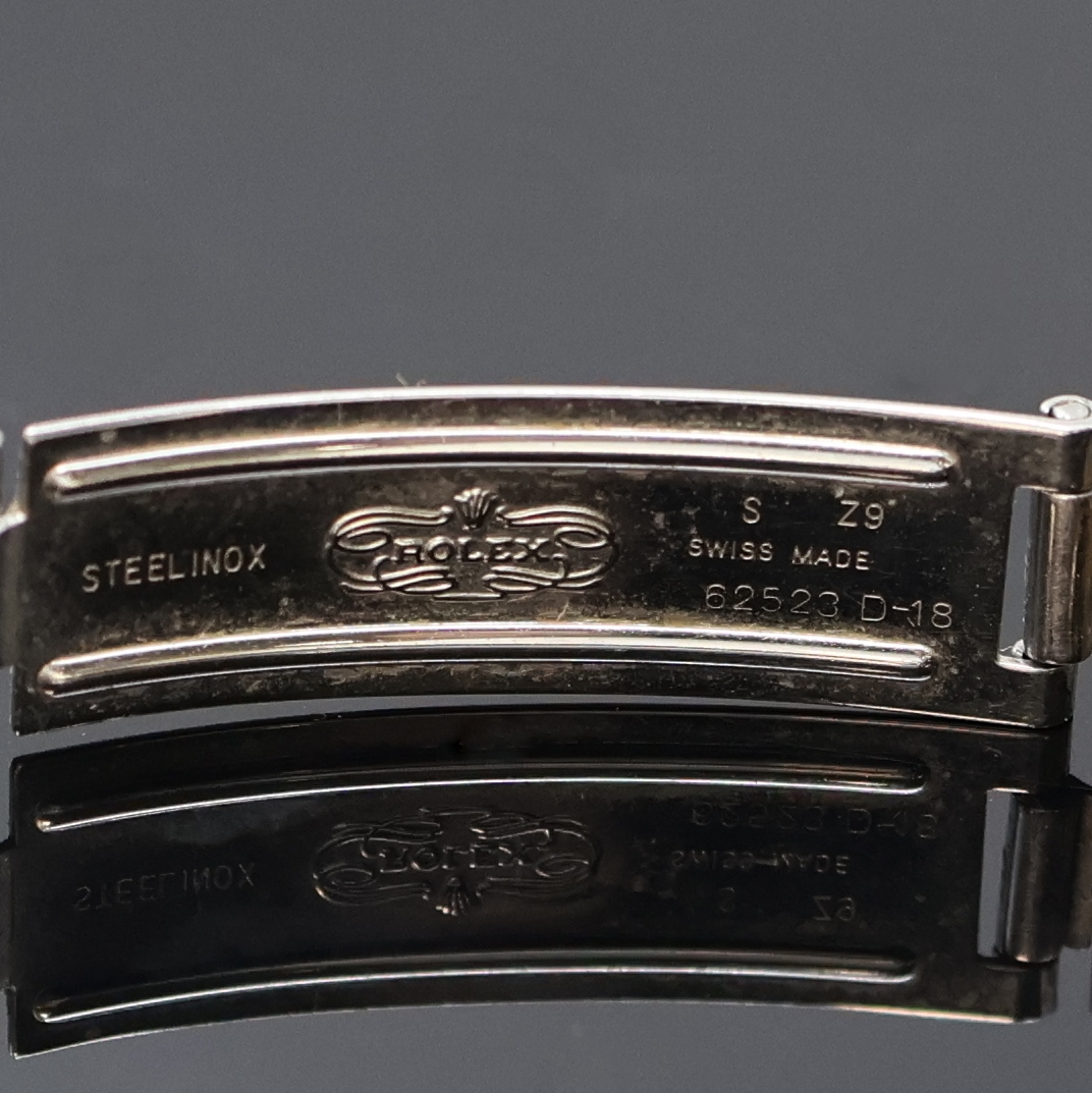 Detail d: ROLEX Oyster Perpetual Date Damenarmbanduhr in Stahl/Gold Referenz 6917, Schweiz um 1982, Automatik, Boden u. Krone verschr., orig. Jubileeband m. ...