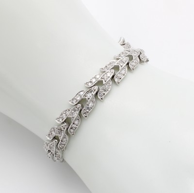 26979526a - Armband mit Brillanten, WG 585/000, anged. Blätterform, 192 Brill. zus. ca. 3.84 ct ...