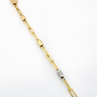 Image Gliederarmband mit Brillanten, GG/WG 750/000, GG Elemente mattiert, 1 Brill. in ...