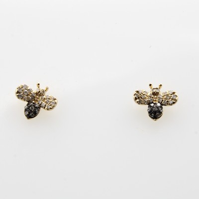 Image 26979582 - Paar Ohrstecker mit Brillanten und Diamanten, GG 585/000, 50 Brill. u. Diam. zus. ca. ...