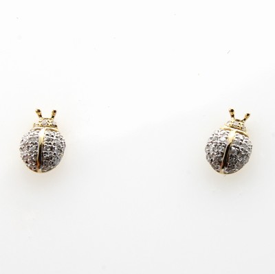 Image Paar Ohrstecker "Marienkäfer" mit Brillanten, GG 585/000, 50 Brill. zus. ...