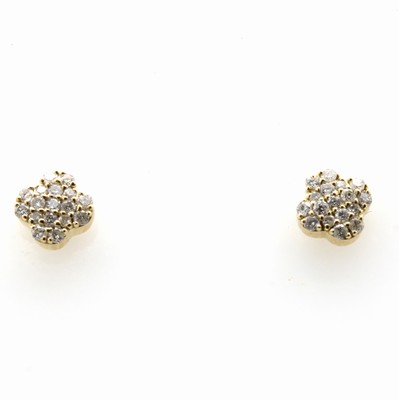 Image Paar Ohrstecker mit Brillanten, GG 585/000, 34 Brill. zus. ca. 0.19 ct Weiß/si-p ...