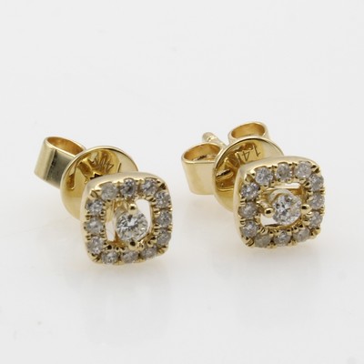 Image Paar Ohrstecker mit Brillanten, GG 585/000, 30 Brill. zus. ca. 0.19 ct Weiß/si-p ...