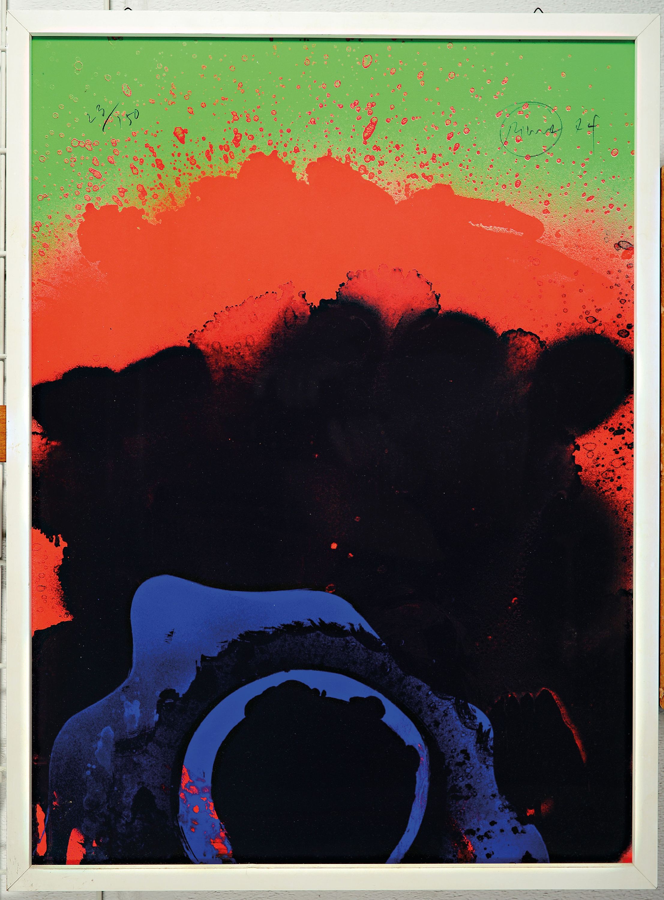 Detail k: Otto Piene, 1928 Laasphe-2014 Berlin, Farbserigraphie, "Black Hawaii", 1974, Ed. 23/150, signiert rechts oben, herausgegeben von Grafik ...