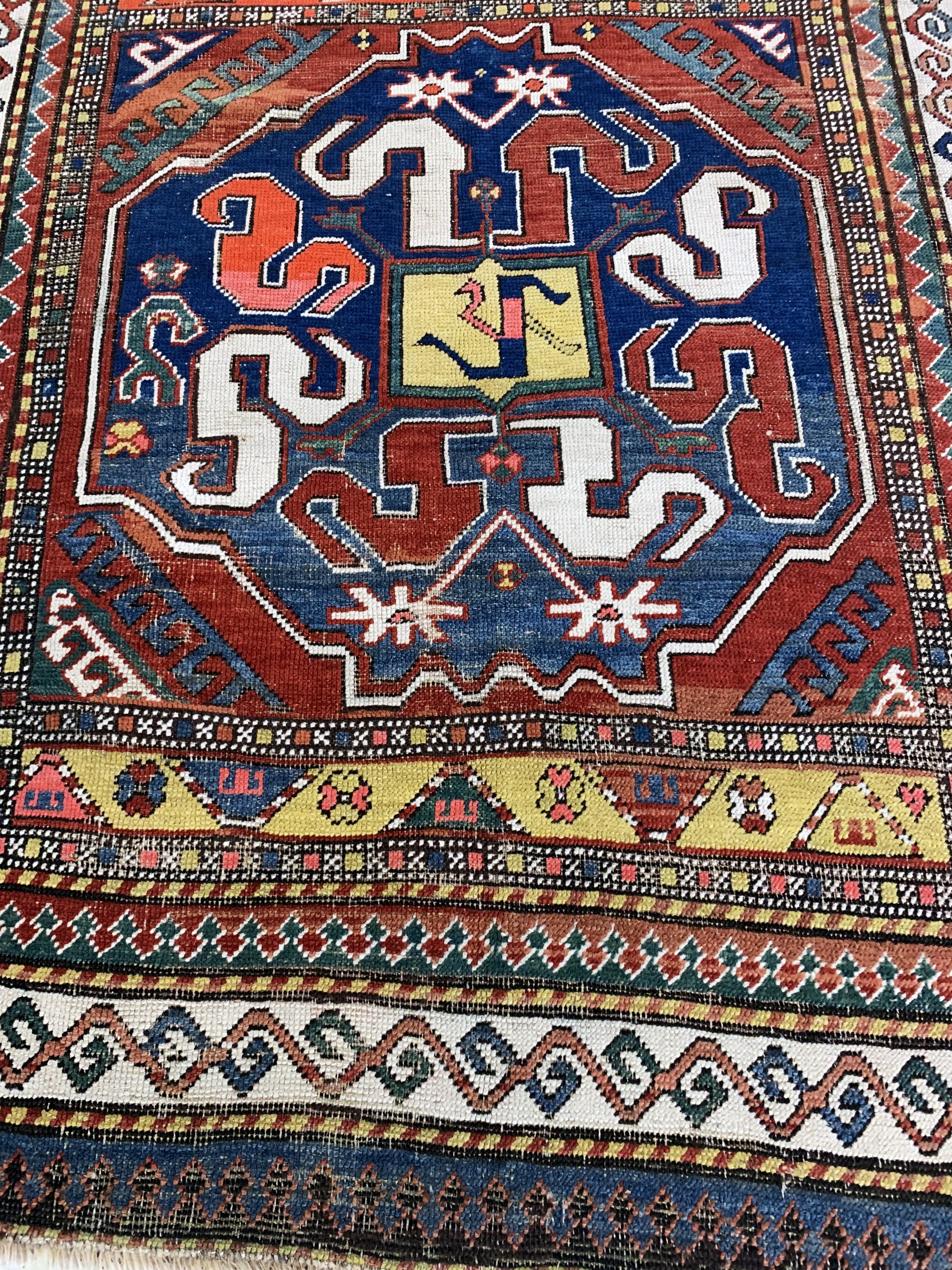 Detail f: "Wolkenband"kazak antik, Kaukasus, 19.Jhd, Wolle auf Wolle, ca. 253 x 134 cm, EHZ: 3