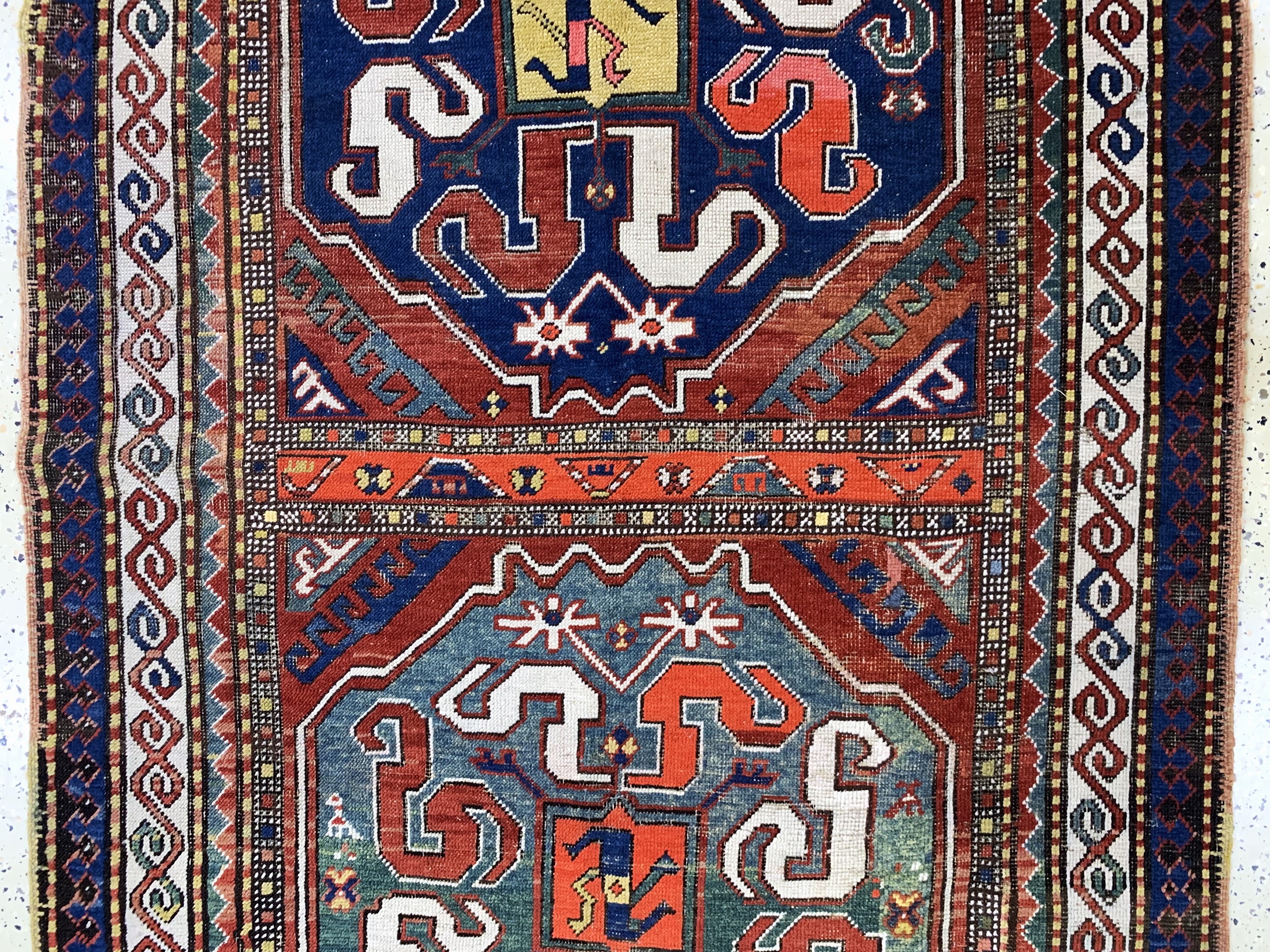 Detail g: "Wolkenband"kazak antik, Kaukasus, 19.Jhd, Wolle auf Wolle, ca. 253 x 134 cm, EHZ: 3