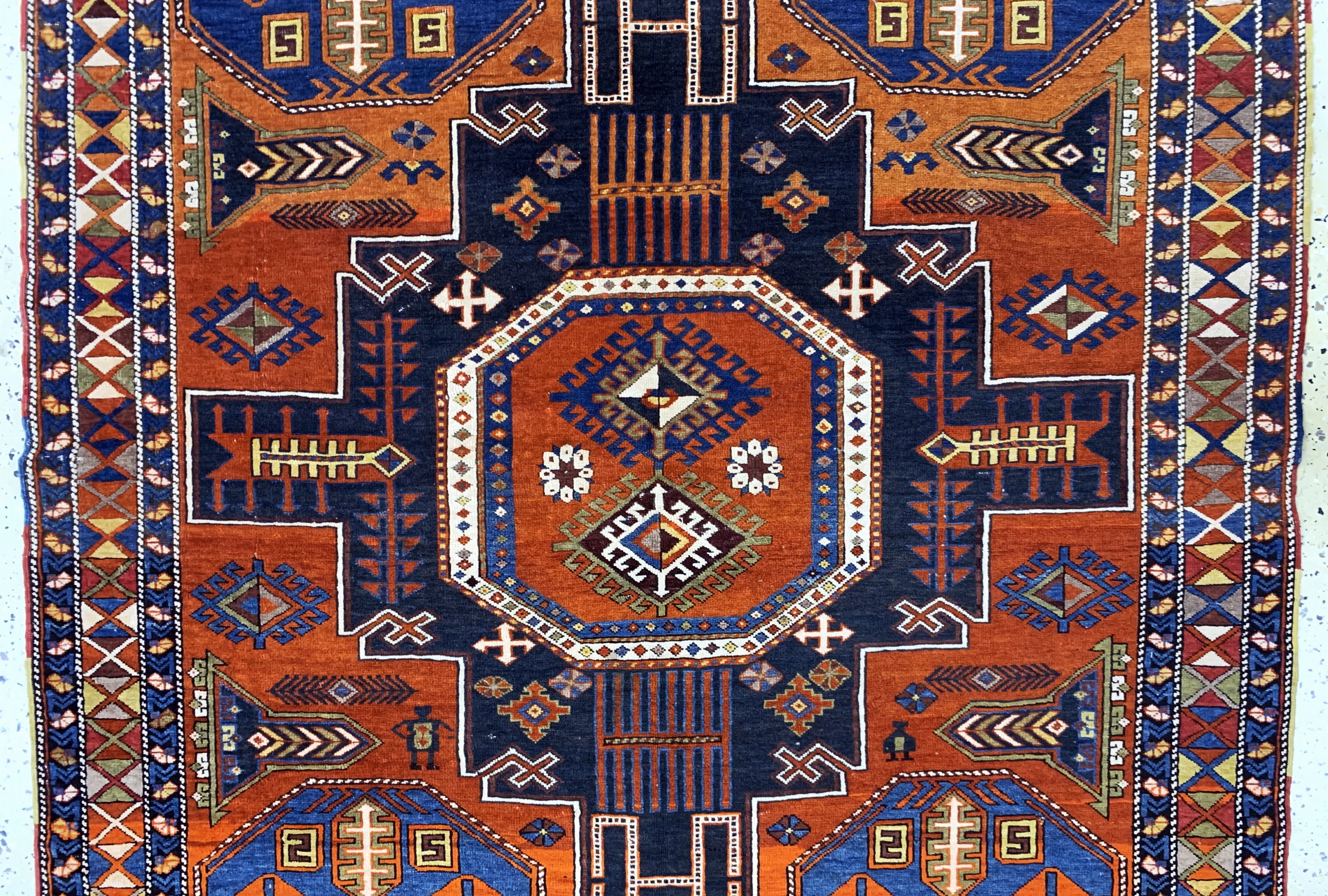 Detail c: "Tachte"Schirwan antik fein, Kaukasus, 19.Jhd, Wolle auf Wolle, ca. 190 x 140 cm, EHZ: 2-3