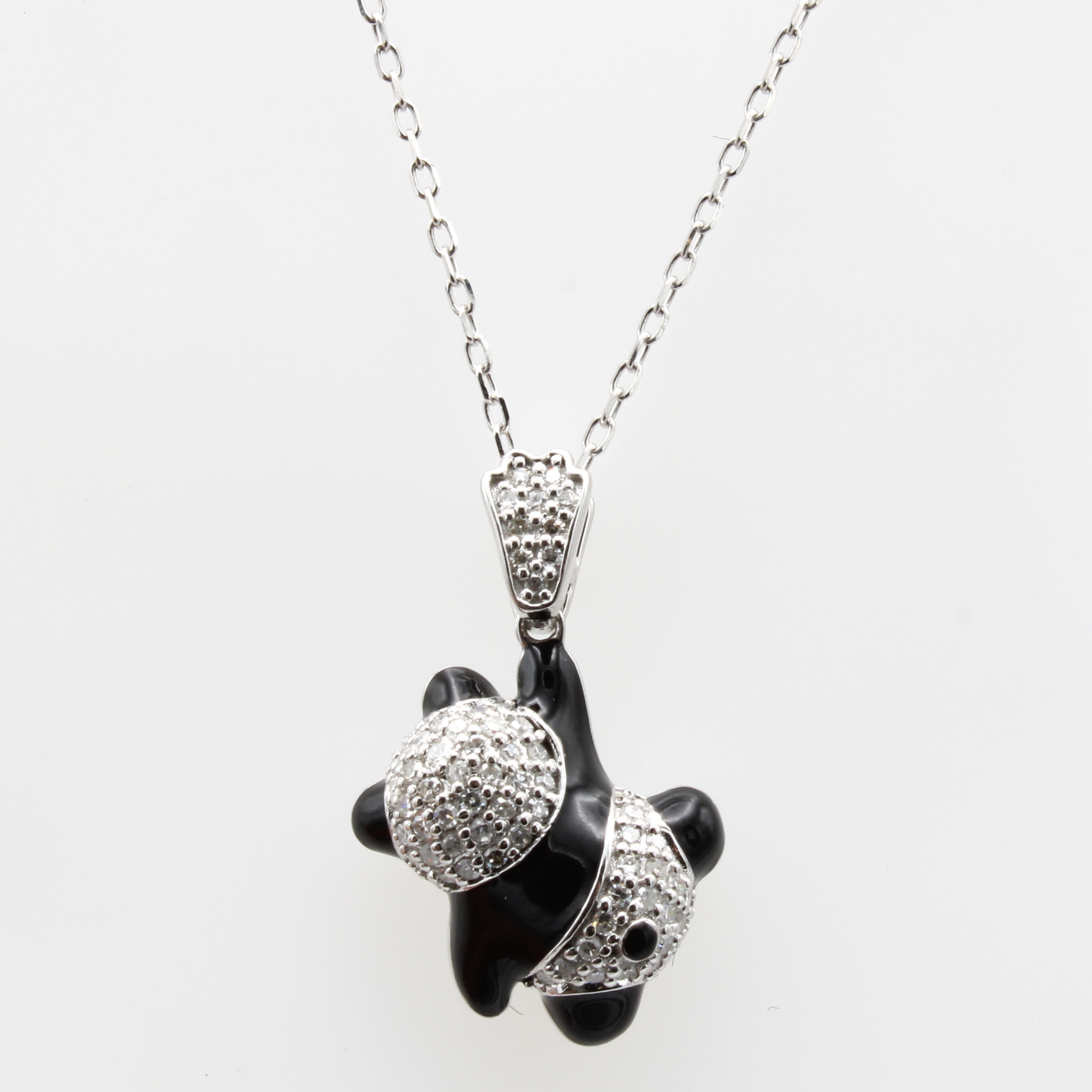 Image 26979691 - Anhänger ´Pandabär´ mit Brillanten an Kette, WG 585/000, Brill. zus. ca. 0.17 ct ...