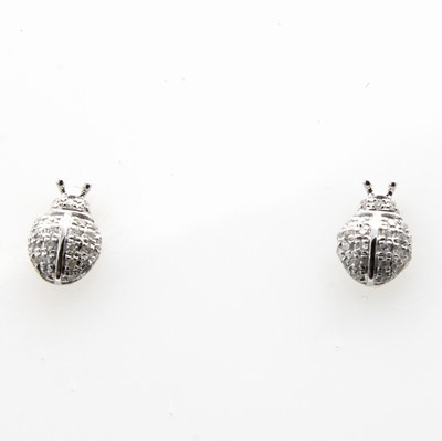 Image Paar Ohrstecker ´Marienkäfer´ mit Brillanten, WG 585/000, Brill. zus. ca. 0.09 ct ...