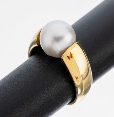 Image 26979634 - 18 kt Gold Perl-Ring, GG 750/000, qualitätvolle Verarbeitung, ...
