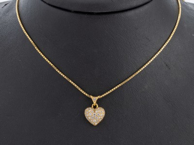 Image 26979635 - 18 kt Gold Brillant-Anhänger, GG 750/000, 35 Brillanten zus. ca. 0.35 ct ...