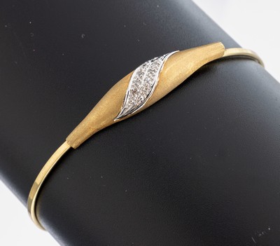 Image 26979657 - 14 kt Gold Diamant-Armreif, GG/WG 585/000, Oberteil sat., 8 kl. in WG gefasste 8/8- ...
