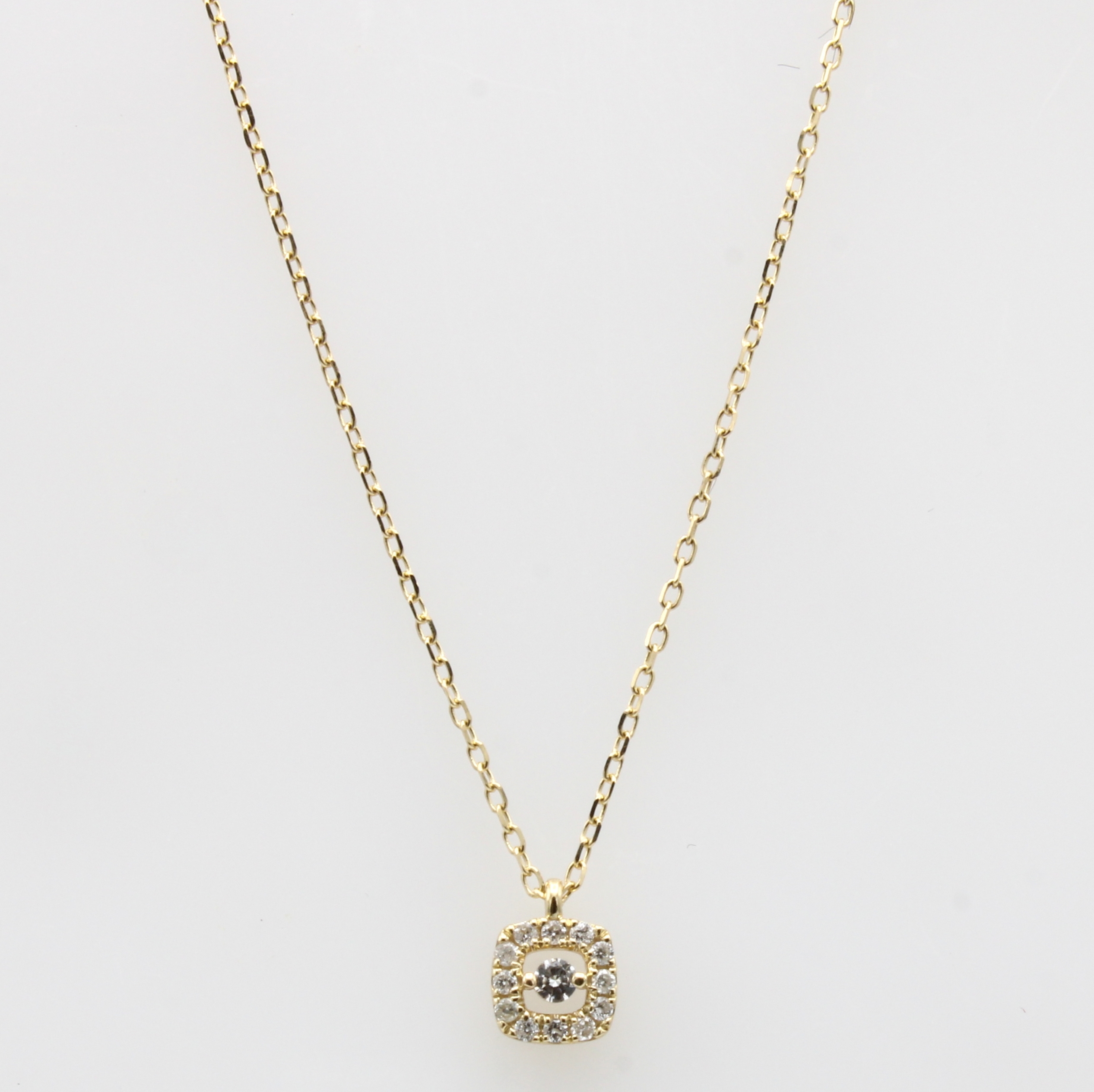 Image 26979702 - Anhänger mit Brillanten an Kette, GG 585/000, Solitär u. Besatzbrill. zus. ca. 0.09 ct ...