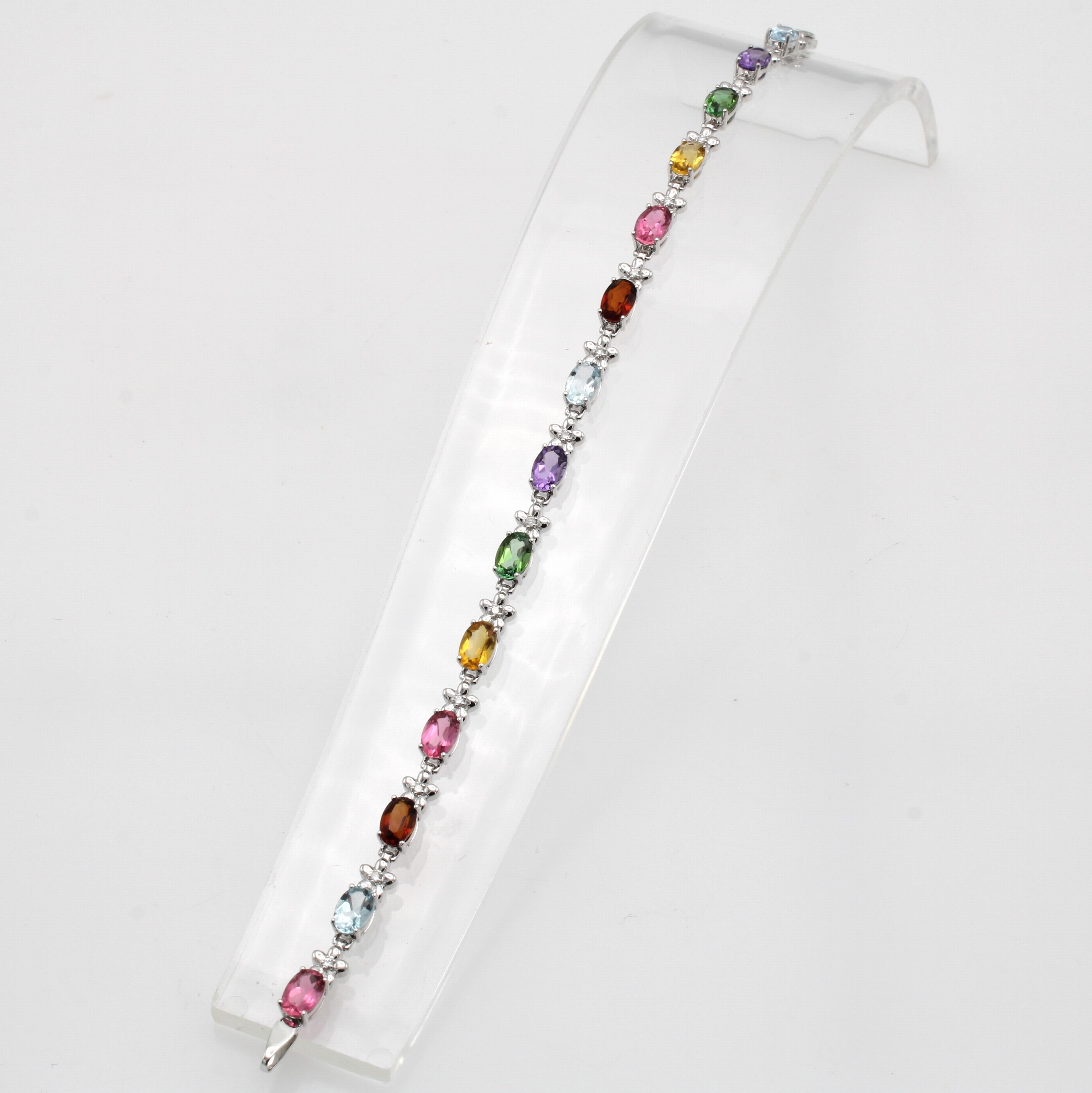 Image 26979715 - Armband mit Farbsteinen und Brillanten, WG 585/000, Turmaline, Aquam., Citrine und ...