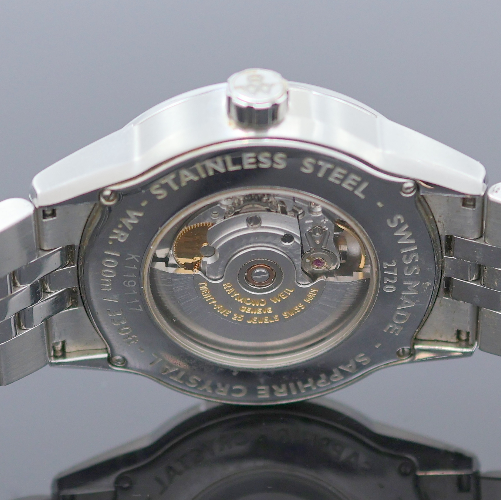 Detail f: RAYMOND WEIL Freelancer Herrenarmbanduhr in Stahl Referenz 2720, Schweiz verk. lt. beil. Pap. 05/2009, Automatik, beids. vergl. Geh., Boden 4-fach ...