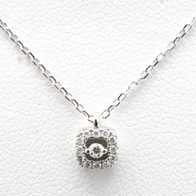 Image Anhänger mit Brillanten an Kette, WG 585/000, Solitär u. Besatzbrill. zus. ca. 0.10 ct ...