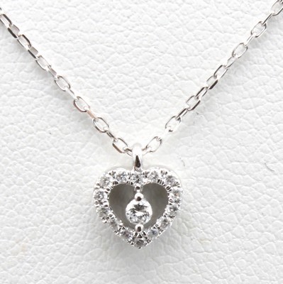Image Herzanhänger mit Brillanten an Kette, WG 585/000, Solitär u. Besatzbrill. zus. ca. ...