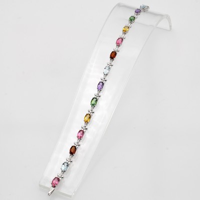 Image Armband mit Farbsteinen und Brillanten, WG 585/000, Turmaline, Aquam., Citrine und ...